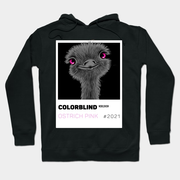 OSTRICH PINK - white card  by COLORBLIND WorldView Hoodie by DREAM SIGNED Collection